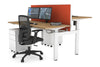Just Right Height Adjustable 2 Person H-Bench Workstation - White Frame [1600L x 700W] - Thumbnail 61 