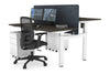 Just Right Height Adjustable 2 Person H-Bench Workstation - White Frame [1600L x 700W] - Thumbnail 74 
