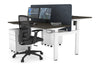 Just Right Height Adjustable 2 Person H-Bench Workstation - White Frame [1600L x 700W] - Thumbnail 75 