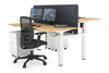 Just Right Height Adjustable 2 Person H-Bench Workstation - White Frame [1600L x 700W] - Thumbnail 31 