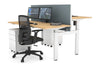 Just Right Height Adjustable 2 Person H-Bench Workstation - White Frame [1600L x 700W] - Thumbnail 46 