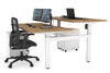 Just Right Height Adjustable 2 Person H-Bench Workstation - White Frame [1600L x 800W with Cable Scallop] - Thumbnail 109 