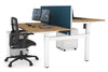 Just Right Height Adjustable 2 Person H-Bench Workstation - White Frame [1600L x 800W with Cable Scallop] - Thumbnail 116 