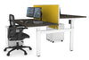 Just Right Height Adjustable 2 Person H-Bench Workstation - White Frame [1600L x 800W with Cable Scallop] - Thumbnail 84 