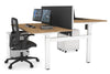 Just Right Height Adjustable 2 Person H-Bench Workstation - White Frame [1600L x 800W with Cable Scallop] - Thumbnail 70 