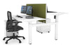 Just Right Height Adjustable 2 Person H-Bench Workstation - White Frame [1600L x 800W with Cable Scallop] - Thumbnail 20 
