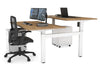 Just Right Height Adjustable 2 Person H-Bench Workstation - White Frame [1600L x 800W with Cable Scallop] - Thumbnail 108 