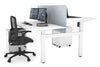 Just Right Height Adjustable 2 Person H-Bench Workstation - White Frame [1600L x 800W with Cable Scallop] - Thumbnail 7 
