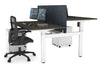 Just Right Height Adjustable 2 Person H-Bench Workstation - White Frame [1600L x 800W with Cable Scallop] - Thumbnail 75 
