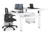Just Right Height Adjustable 2 Person H-Bench Workstation - White Frame [1600L x 800W with Cable Scallop] - Thumbnail 13 