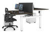 Just Right Height Adjustable 2 Person H-Bench Workstation - White Frame [1600L x 800W with Cable Scallop] - Thumbnail 135 
