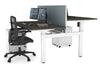 Just Right Height Adjustable 2 Person H-Bench Workstation - White Frame [1600L x 800W with Cable Scallop] - Thumbnail 91 