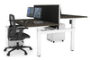 Just Right Height Adjustable 2 Person H-Bench Workstation - White Frame [1600L x 800W with Cable Scallop] - Thumbnail 81 