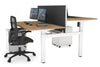 Just Right Height Adjustable 2 Person H-Bench Workstation - White Frame [1600L x 800W with Cable Scallop] - Thumbnail 121 