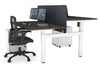 Just Right Height Adjustable 2 Person H-Bench Workstation - White Frame [1600L x 800W with Cable Scallop] - Thumbnail 74 