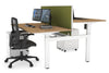 Just Right Height Adjustable 2 Person H-Bench Workstation - White Frame [1600L x 800W with Cable Scallop] - Thumbnail 65 
