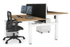 Just Right Height Adjustable 2 Person H-Bench Workstation - White Frame [1600L x 800W with Cable Scallop] - Thumbnail 59 
