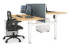 Just Right Height Adjustable 2 Person H-Bench Workstation - White Frame [1600L x 800W with Cable Scallop] - Thumbnail 104 
