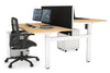 Just Right Height Adjustable 2 Person H-Bench Workstation - White Frame [1600L x 800W with Cable Scallop] - Thumbnail 36 