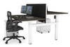 Just Right Height Adjustable 2 Person H-Bench Workstation - White Frame [1600L x 800W with Cable Scallop] - Thumbnail 80 