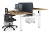 Just Right Height Adjustable 2 Person H-Bench Workstation - White Frame [1600L x 800W with Cable Scallop] - Thumbnail 53 