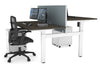 Just Right Height Adjustable 2 Person H-Bench Workstation - White Frame [1600L x 800W with Cable Scallop] - Thumbnail 90 