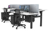 Just Right Height Adjustable 4 Person H-Bench Workstation - Black Frame [1200L x 700W] - Thumbnail 6 