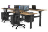 Just Right Height Adjustable 4 Person H-Bench Workstation - Black Frame [1200L x 700W] - Thumbnail 55 