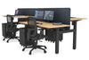 Just Right Height Adjustable 4 Person H-Bench Workstation - Black Frame [1200L x 700W] - Thumbnail 29 