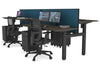 Just Right Height Adjustable 4 Person H-Bench Workstation - Black Frame [1200L x 700W] - Thumbnail 86 
