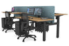 Just Right Height Adjustable 4 Person H-Bench Workstation - Black Frame [1200L x 700W] - Thumbnail 53 