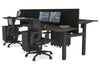 Just Right Height Adjustable 4 Person H-Bench Workstation - Black Frame [1200L x 700W] - Thumbnail 78 