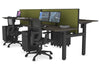 Just Right Height Adjustable 4 Person H-Bench Workstation - Black Frame [1200L x 700W] - Thumbnail 84 