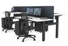 Just Right Height Adjustable 4 Person H-Bench Workstation - Black Frame [1200L x 700W] - Thumbnail 8 