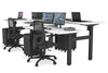 Just Right Height Adjustable 4 Person H-Bench Workstation - Black Frame [1200L x 700W] - Thumbnail 2 