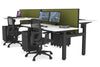 Just Right Height Adjustable 4 Person H-Bench Workstation - Black Frame [1200L x 700W] - Thumbnail 19 