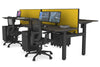 Just Right Height Adjustable 4 Person H-Bench Workstation - Black Frame [1200L x 700W] - Thumbnail 125 