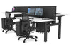 Just Right Height Adjustable 4 Person H-Bench Workstation - Black Frame [1200L x 700W] - Thumbnail 24 