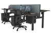 Just Right Height Adjustable 4 Person H-Bench Workstation - Black Frame [1200L x 700W] - Thumbnail 88 
