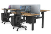 Just Right Height Adjustable 4 Person H-Bench Workstation - Black Frame [1200L x 700W] - Thumbnail 48 