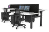Just Right Height Adjustable 4 Person H-Bench Workstation - Black Frame [1200L x 700W] - Thumbnail 12 