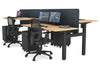 Just Right Height Adjustable 4 Person H-Bench Workstation - Black Frame [1200L x 700W] - Thumbnail 28 