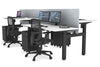 Just Right Height Adjustable 4 Person H-Bench Workstation - Black Frame [1200L x 700W] - Thumbnail 1 