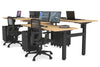 Just Right Height Adjustable 4 Person H-Bench Workstation - Black Frame [1200L x 700W] - Thumbnail 32 