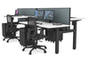 Just Right Height Adjustable 4 Person H-Bench Workstation - Black Frame [1200L x 700W] - Thumbnail 23 
