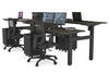 Just Right Height Adjustable 4 Person H-Bench Workstation - Black Frame [1200L x 700W] - Thumbnail 77 
