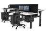 Just Right Height Adjustable 4 Person H-Bench Workstation - Black Frame [1200L x 700W] - Thumbnail 13 