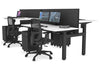 Just Right Height Adjustable 4 Person H-Bench Workstation - Black Frame [1200L x 700W] - Thumbnail 25 