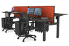 Just Right Height Adjustable 4 Person H-Bench Workstation - Black Frame [1200L x 700W] - Thumbnail 80 
