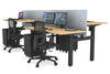 Just Right Height Adjustable 4 Person H-Bench Workstation - Black Frame [1200L x 700W] - Thumbnail 26 